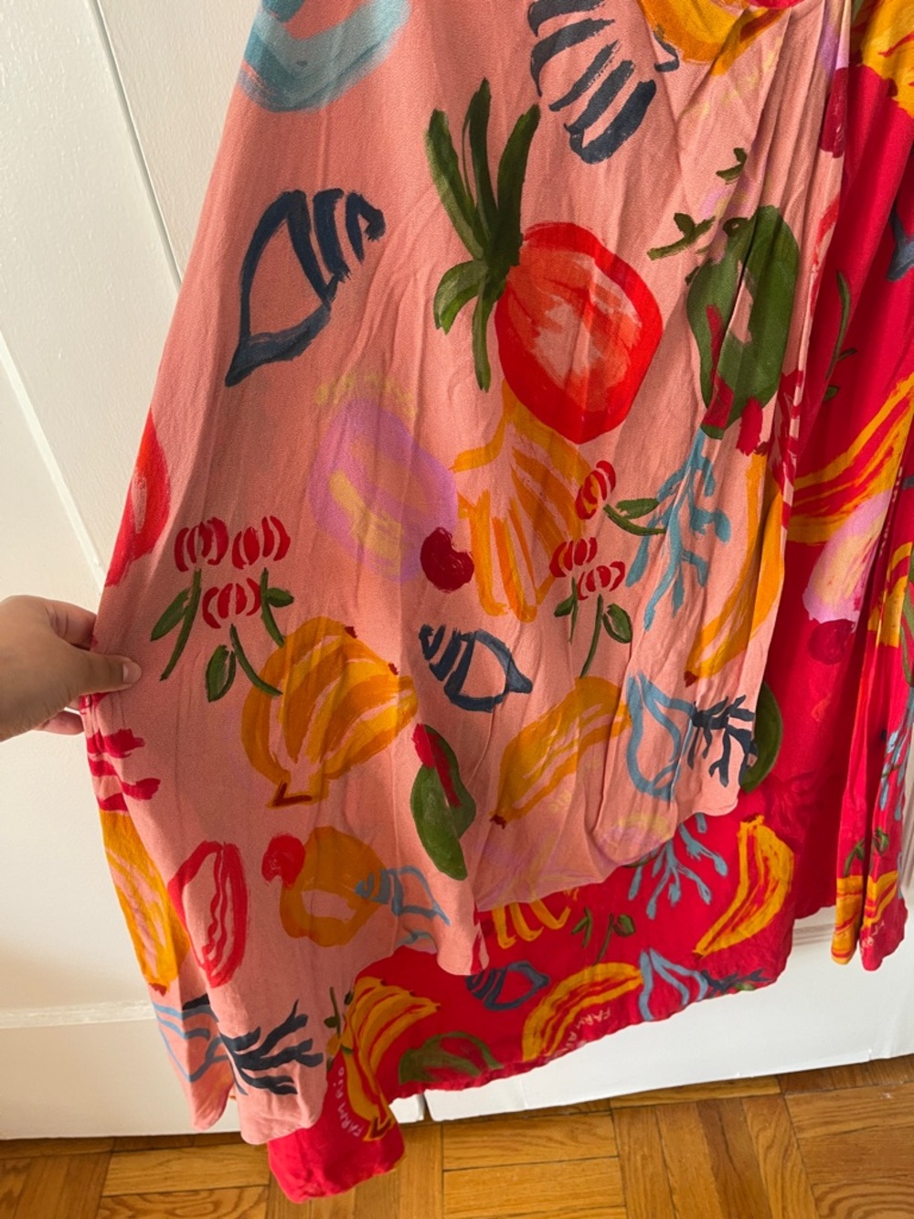 FARM Rio Red & Pink Tropical Wrap Maxi Skirt - Picture 8 of 13